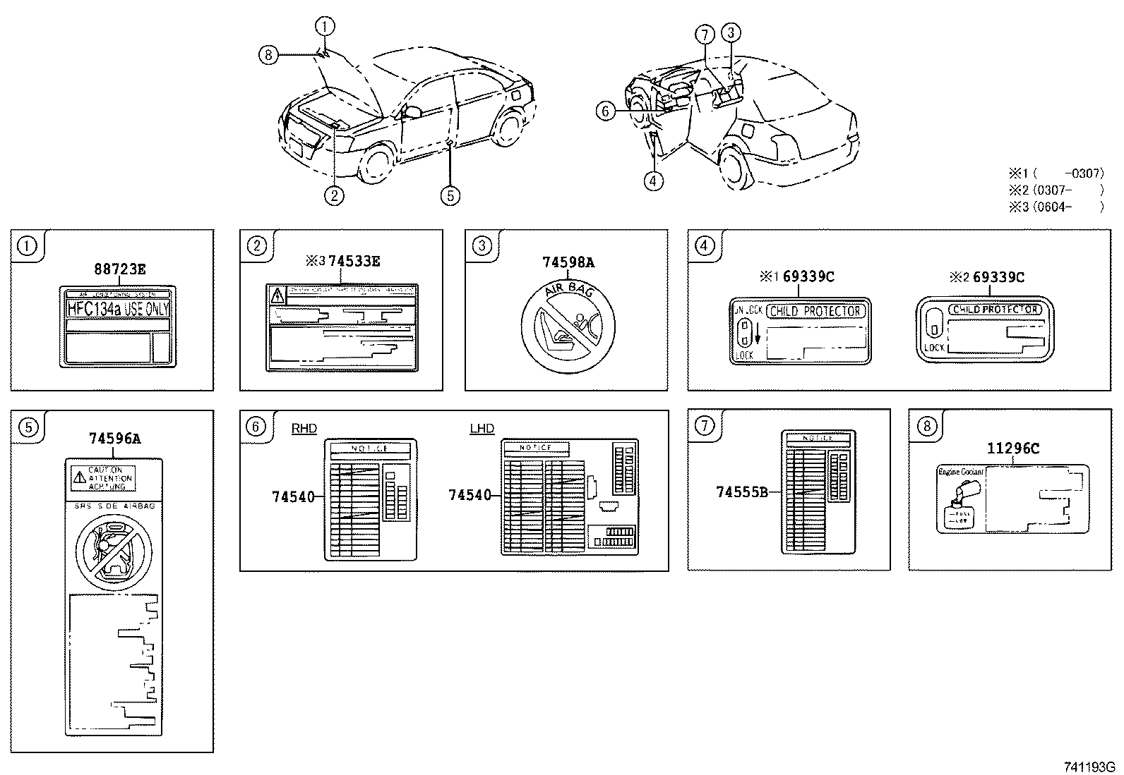  AVENSIS |  CAUTION PLATE EXTERIOR INTERIOR