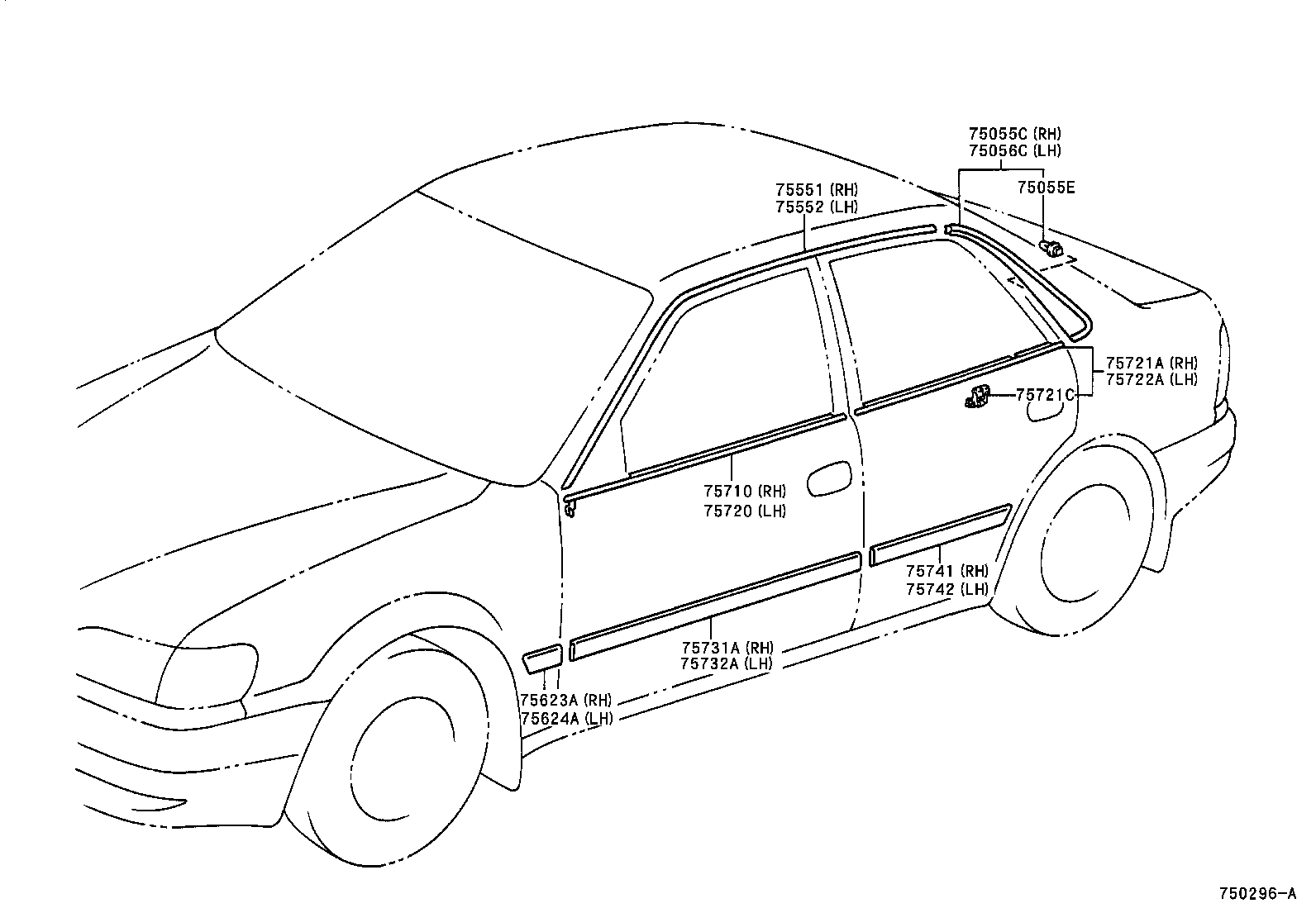 COROLLA SED WG |  SIDE MOULDING