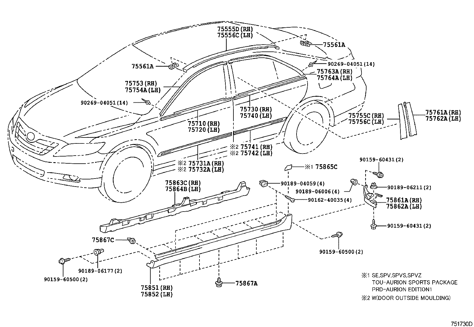  CAMRY AURION HV ARL |  SIDE MOULDING