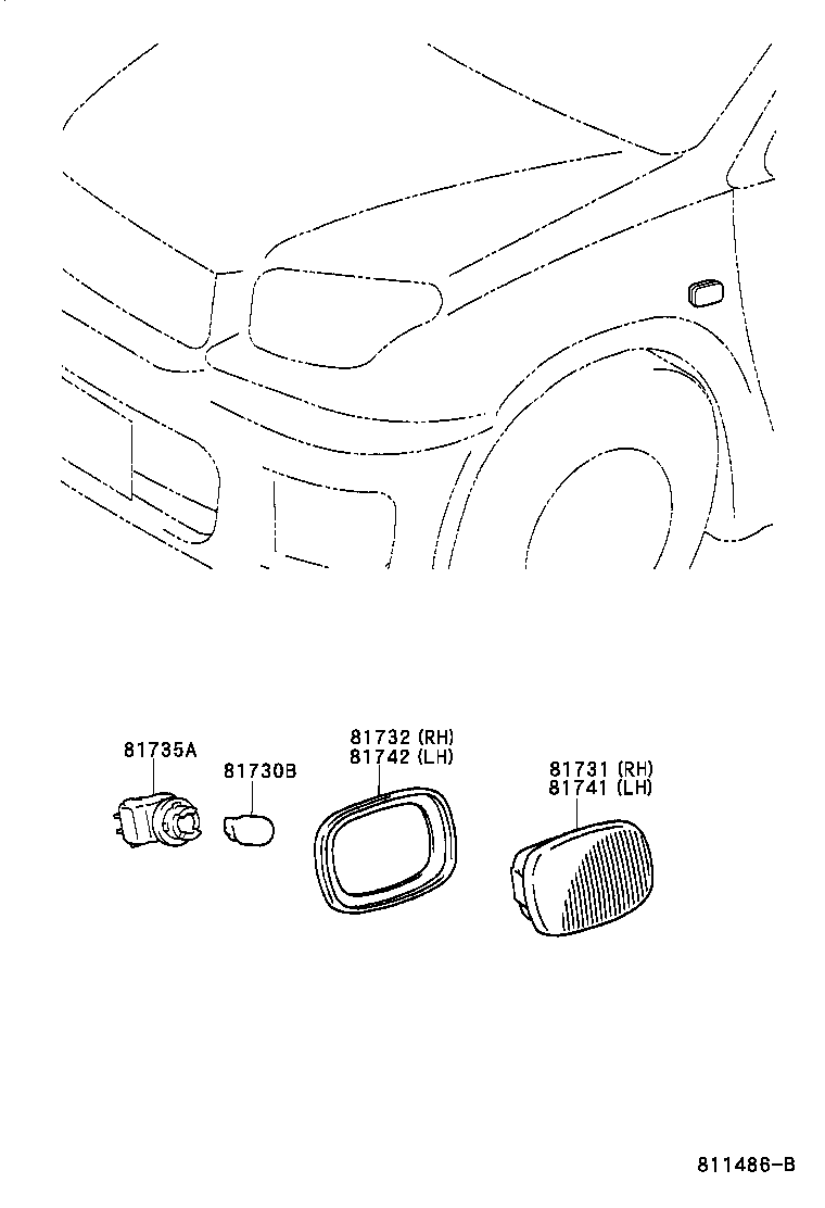  RAV4 |  SIDE TURN SIGNAL LAMP OUTER MIRROR LAMP