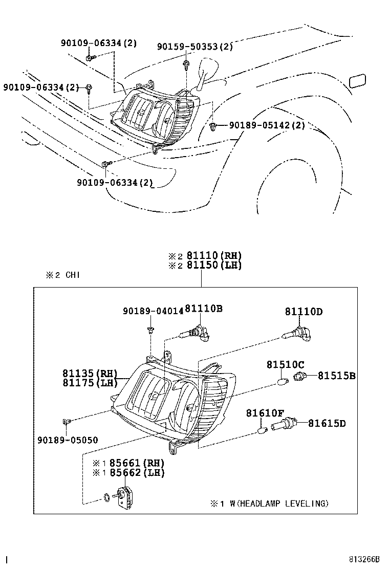  LAND CRUISER 100 105 |  HEADLAMP