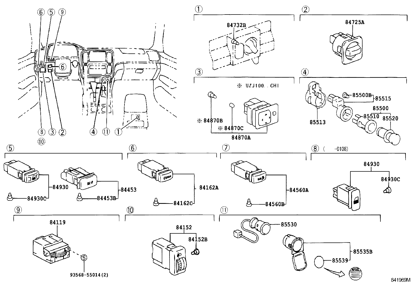  LAND CRUISER 100 105 |  SWITCH RELAY COMPUTER