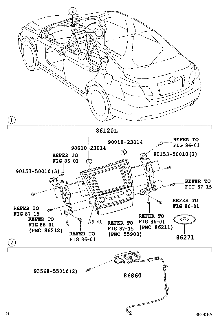  CAMRY AURION HV ARL |  NAVIGATION FRONT MONITOR DISPLAY