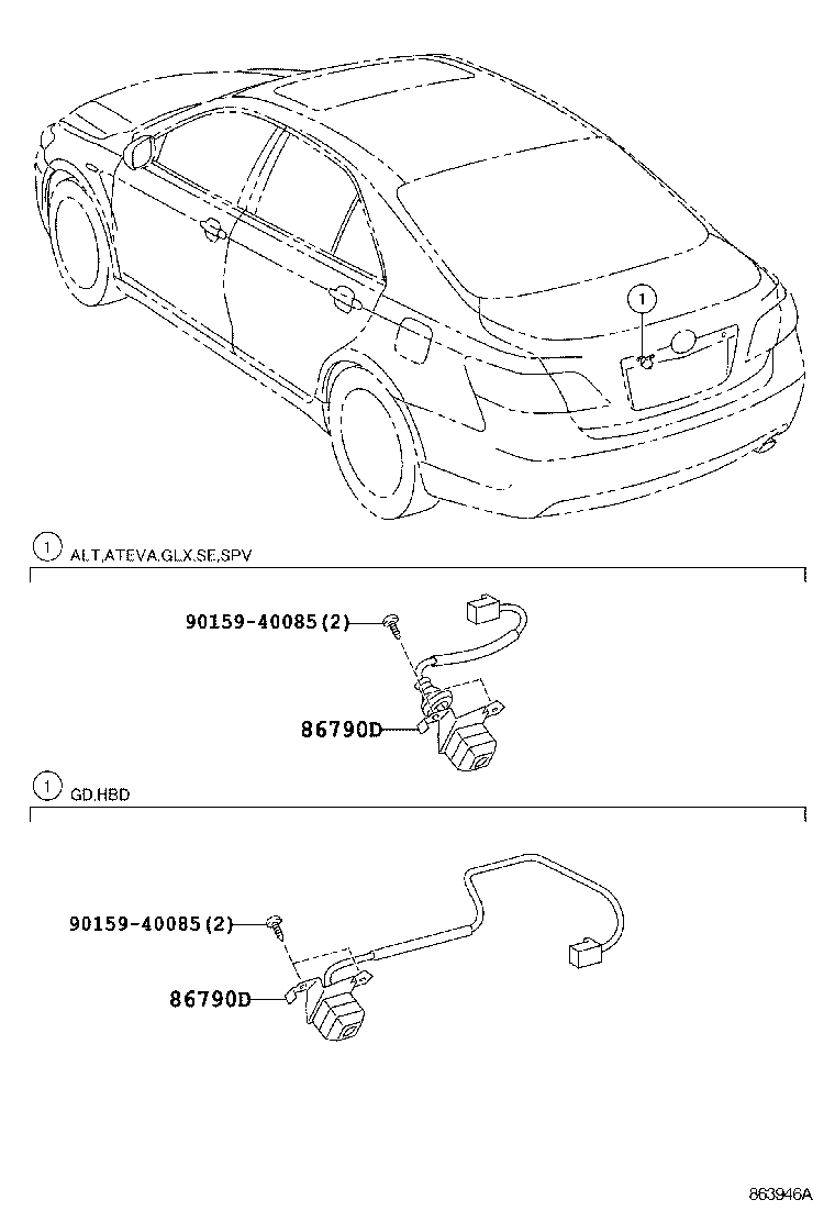  CAMRY AURION HV ARL |  REAR MONITOR DISPLAY CAMERA