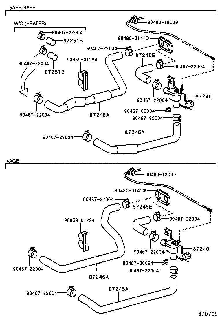  COROLLA |  HEATING AIR CONDITIONING WATER PIPING