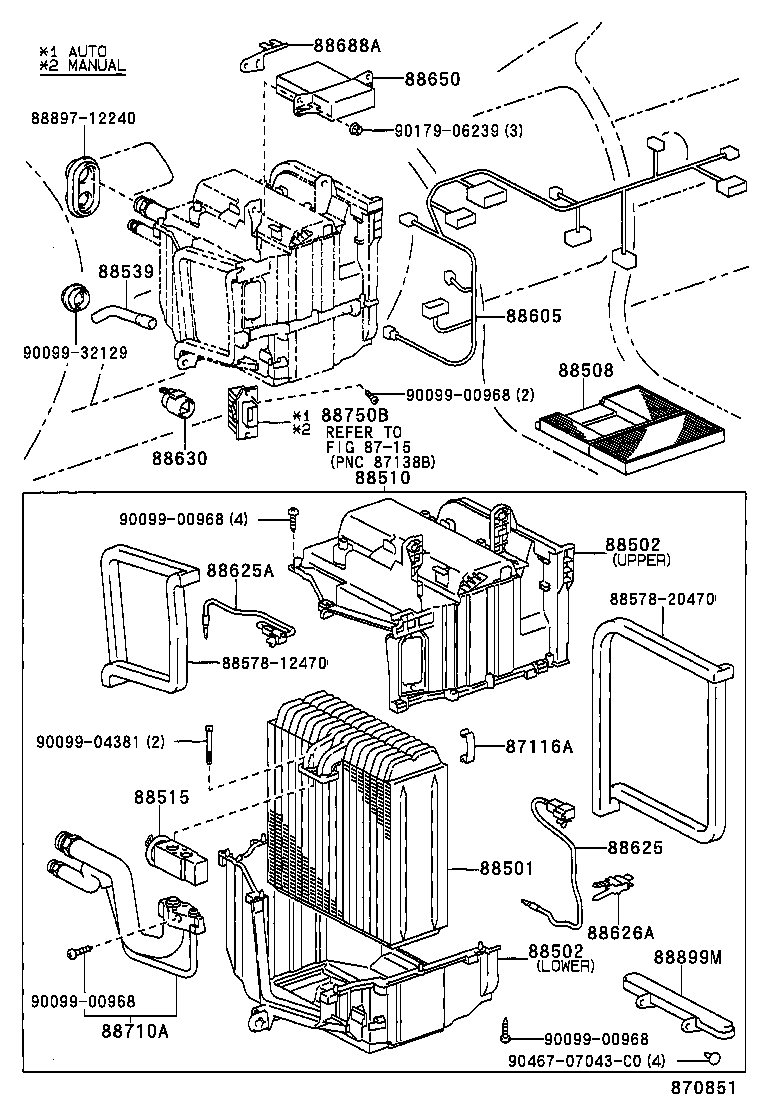  COROLLA |  HEATING AIR CONDITIONING COOLER UNIT