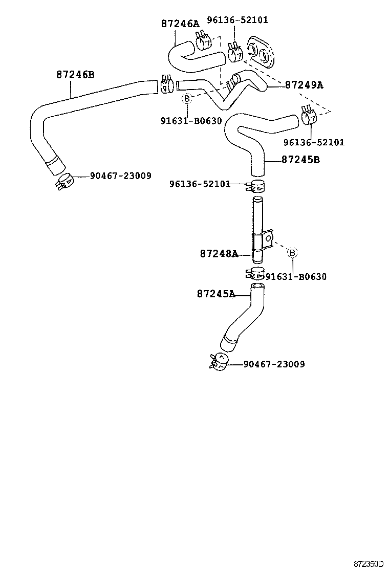  LAND CRUISER 100 105 |  HEATING AIR CONDITIONING WATER PIPING