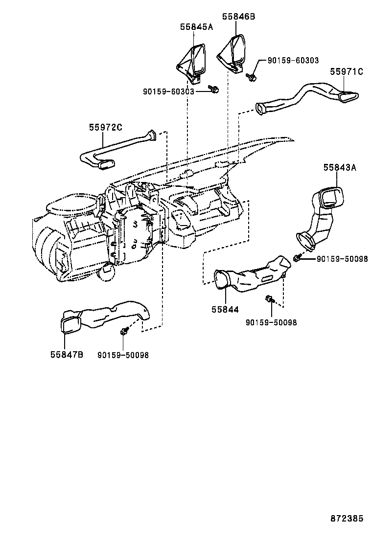  LAND CRUISER 100 105 |  HEATING AIR CONDITIONING CONTROL AIR DUCT