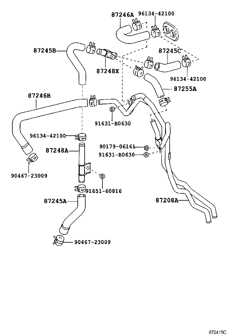  LAND CRUISER 100 105 |  HEATING AIR CONDITIONING WATER PIPING