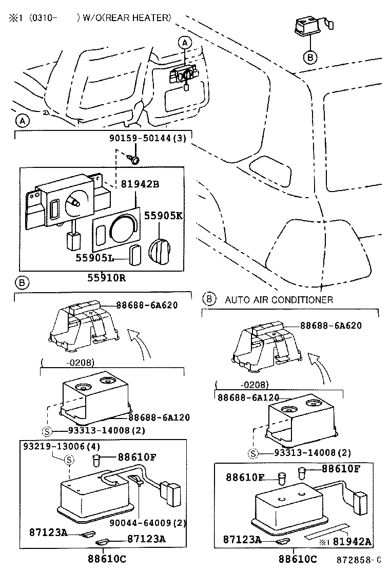  LAND CRUISER 100 105 |  HEATING AIR CONDITIONING CONTROL AIR DUCT