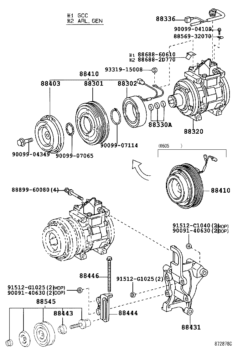  LAND CRUISER 100 105 |  HEATING AIR CONDITIONING COMPRESSOR