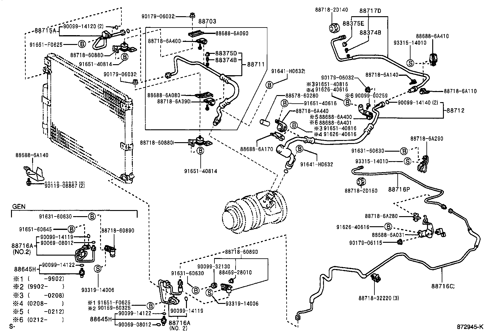  LAND CRUISER 100 105 |  HEATING AIR CONDITIONING COOLER PIPING