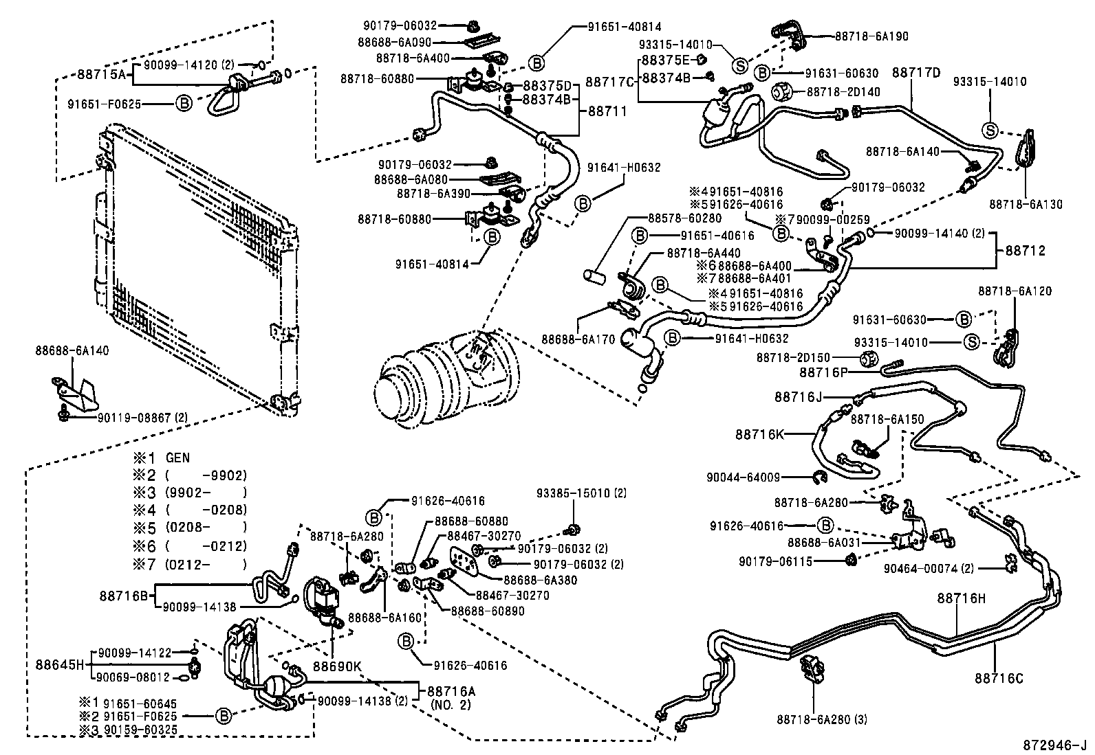  LAND CRUISER 100 105 |  HEATING AIR CONDITIONING COOLER PIPING