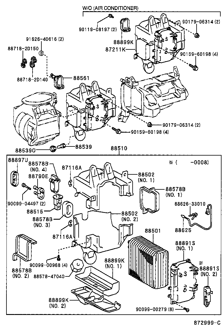  LAND CRUISER 100 105 |  HEATING AIR CONDITIONING COOLER UNIT