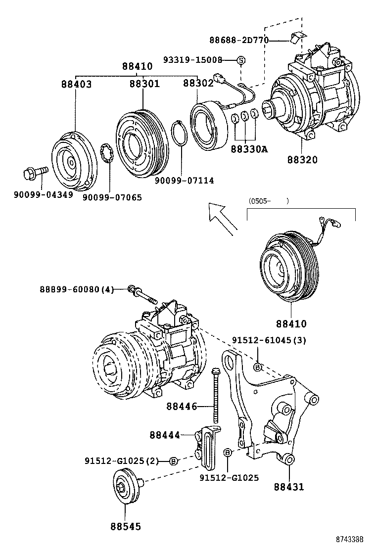  LAND CRUISER 100 105 |  HEATING AIR CONDITIONING COMPRESSOR
