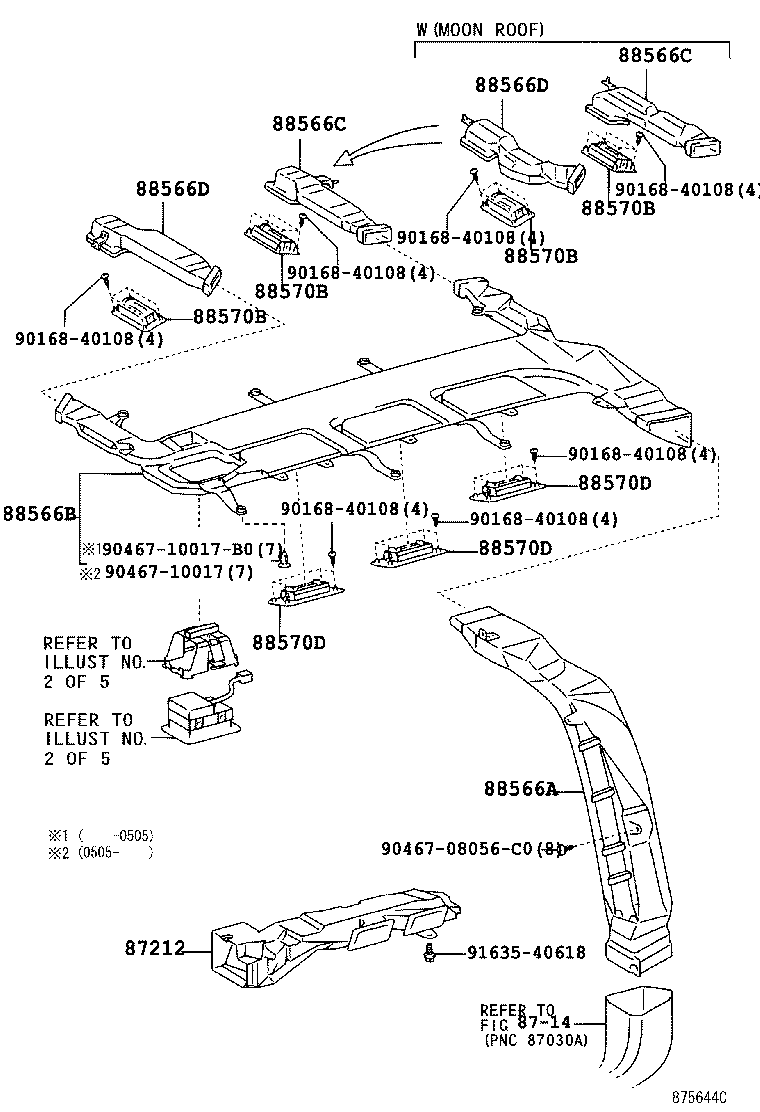  LAND CRUISER 100 105 |  HEATING AIR CONDITIONING CONTROL AIR DUCT