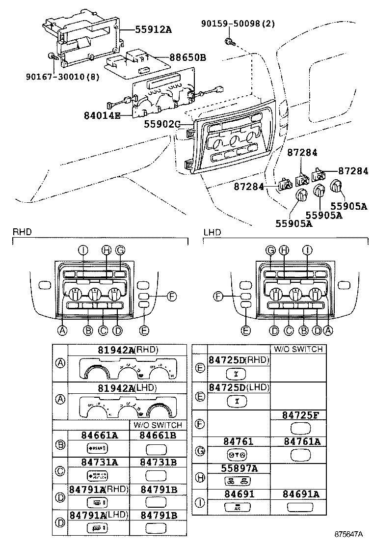  LAND CRUISER 100 105 |  HEATING AIR CONDITIONING CONTROL AIR DUCT