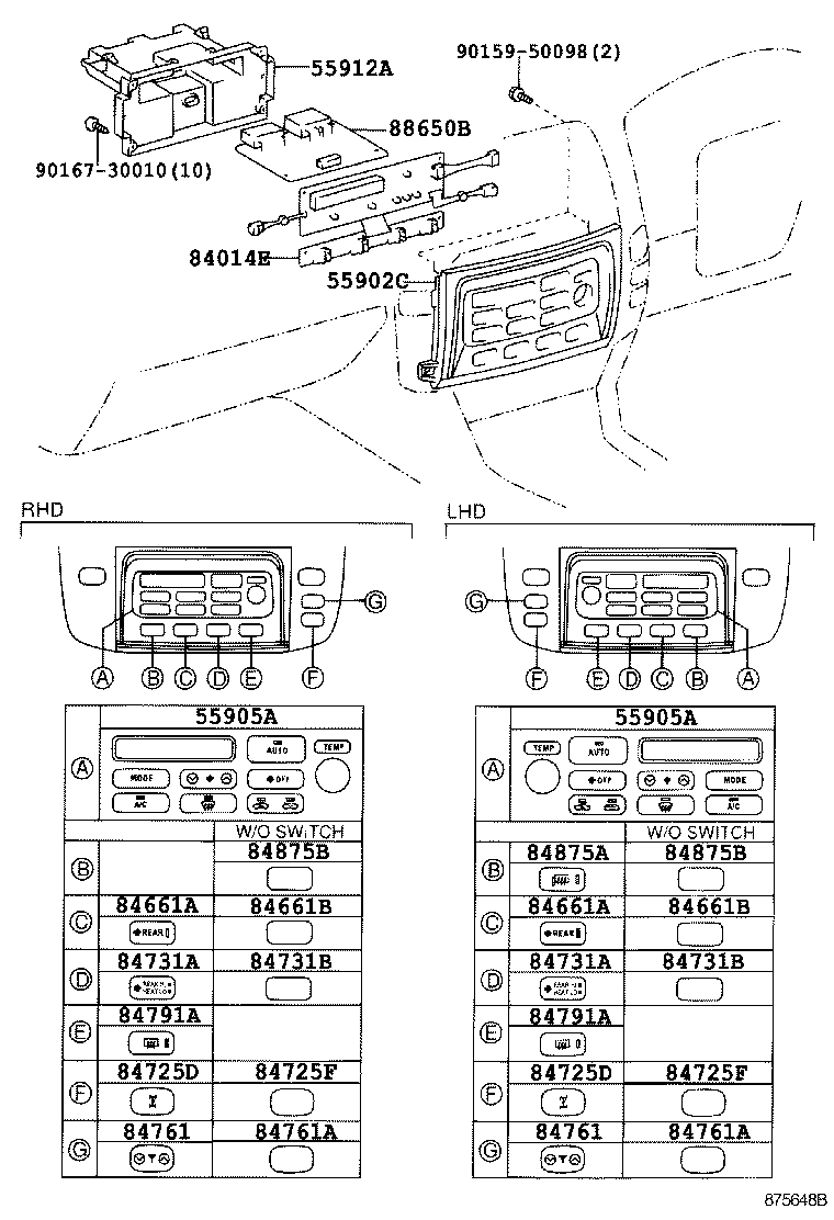  LAND CRUISER 100 105 |  HEATING AIR CONDITIONING CONTROL AIR DUCT