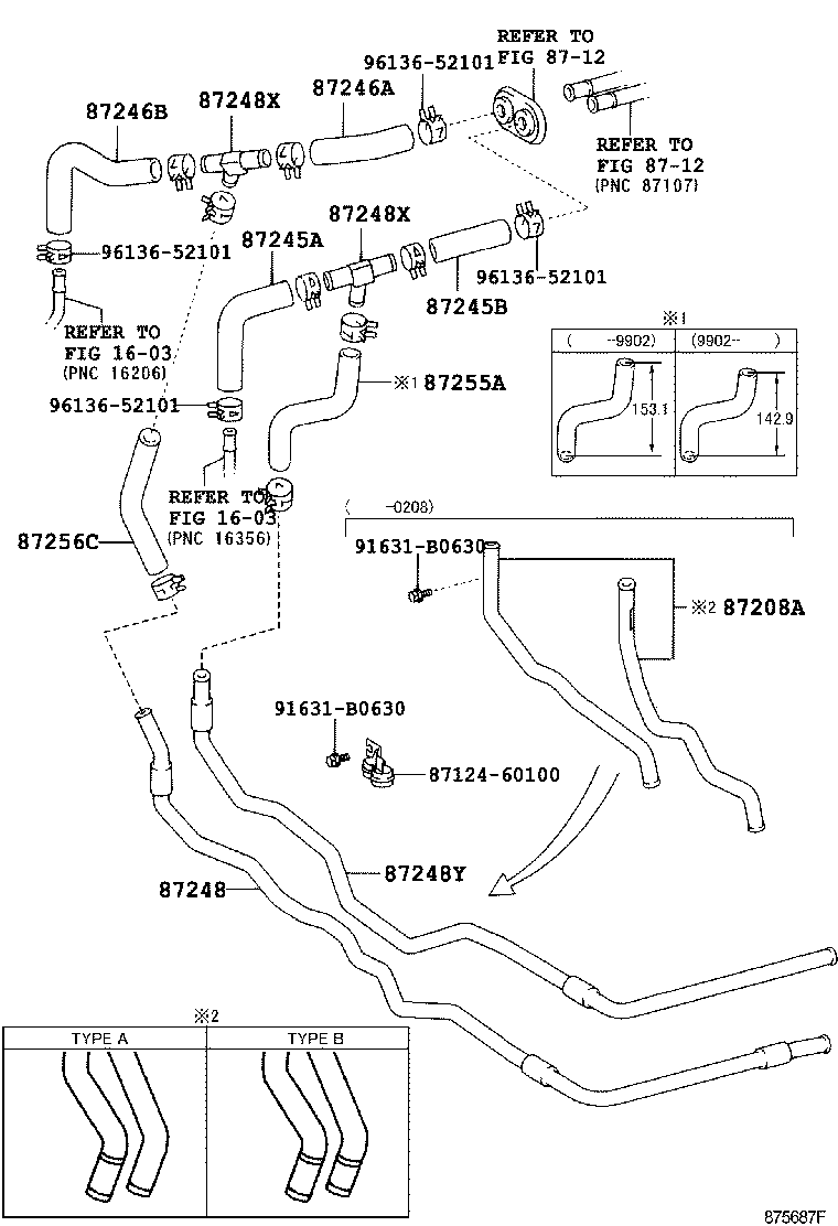  LAND CRUISER 100 105 |  HEATING AIR CONDITIONING WATER PIPING