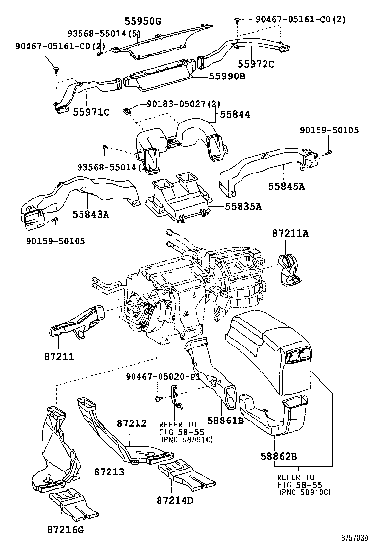  4RUNNER |  HEATING AIR CONDITIONING CONTROL AIR DUCT