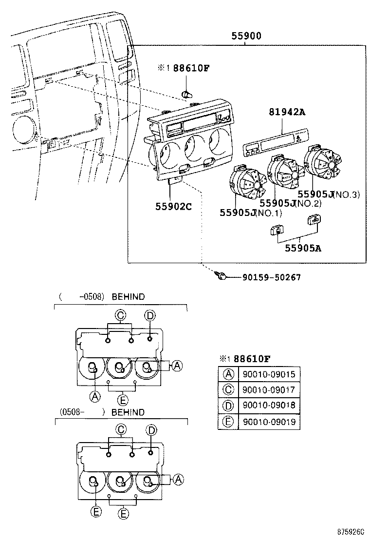  4RUNNER |  HEATING AIR CONDITIONING CONTROL AIR DUCT
