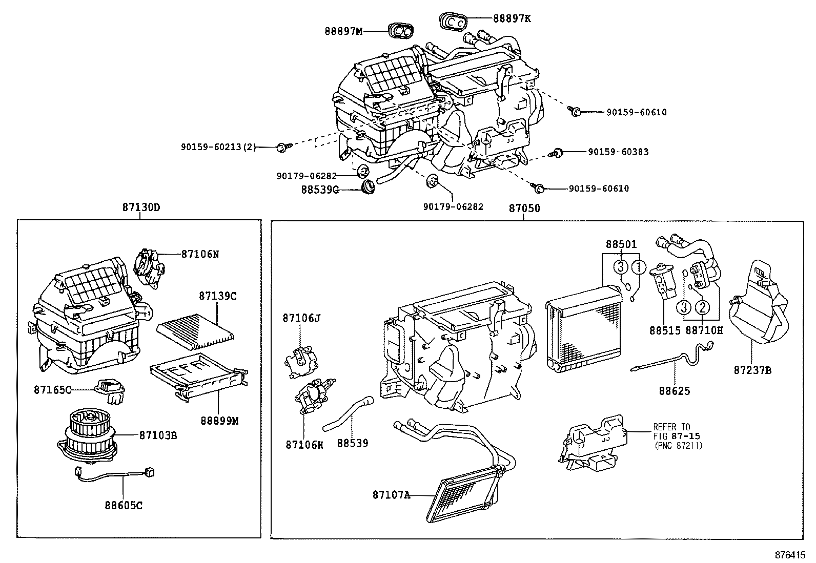  PRIUS |  HEATING AIR CONDITIONING COOLER UNIT