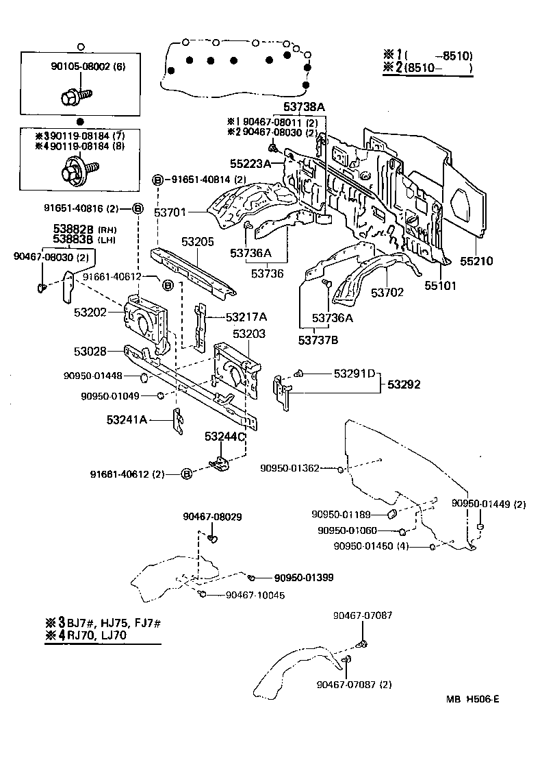  LAND CRUISER 70 |  FRONT FENDER APRON DASH PANEL