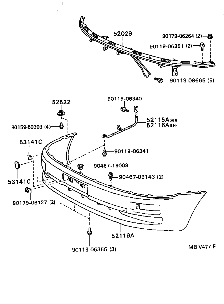  COROLLA |  FRONT BUMPER BUMPER STAY