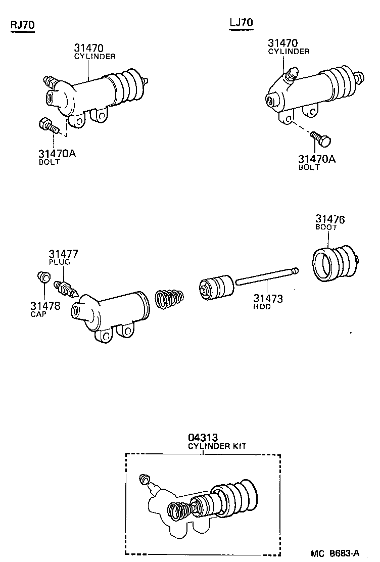  LAND CRUISER 70 |  CLUTCH RELEASE CYLINDER