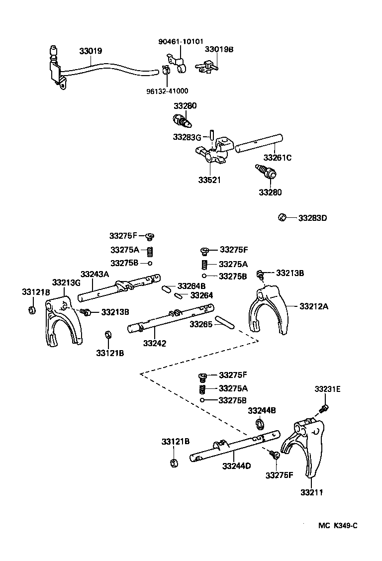  LAND CRUISER 80 |  GEAR SHIFT FORK LEVER SHAFT MTM