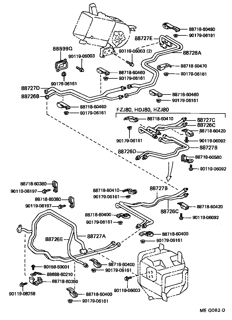  LAND CRUISER 80 |  HEATING AIR CONDITIONING COOLER PIPING