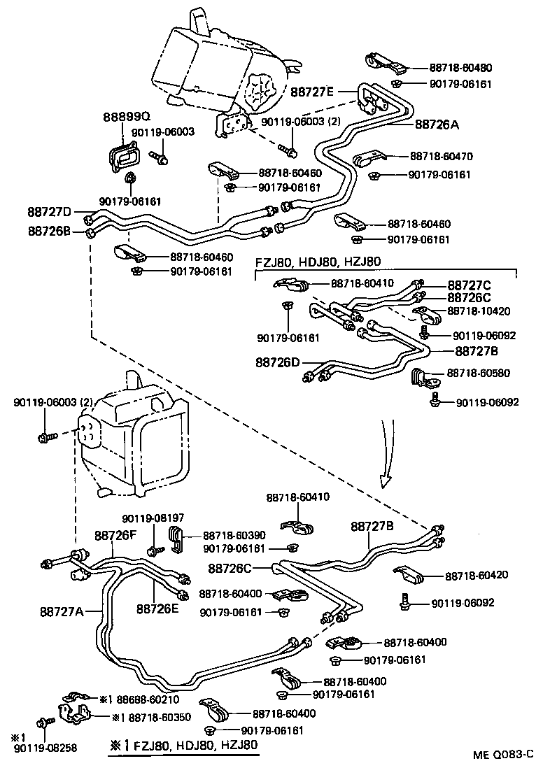  LAND CRUISER 80 |  HEATING AIR CONDITIONING COOLER PIPING