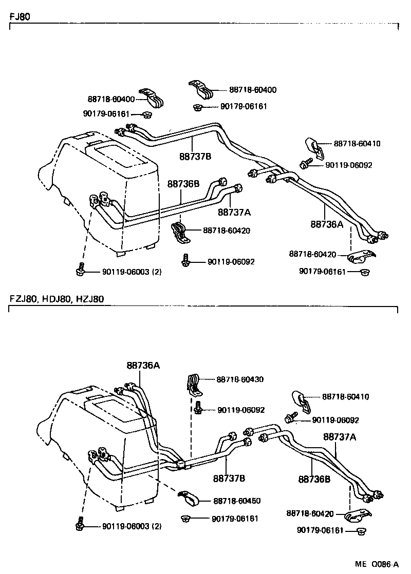  LAND CRUISER 80 |  HEATING AIR CONDITIONING COOLER PIPING