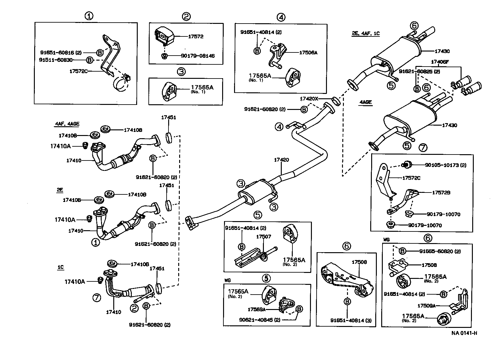 Exhaust diagram 91 toyota corolla