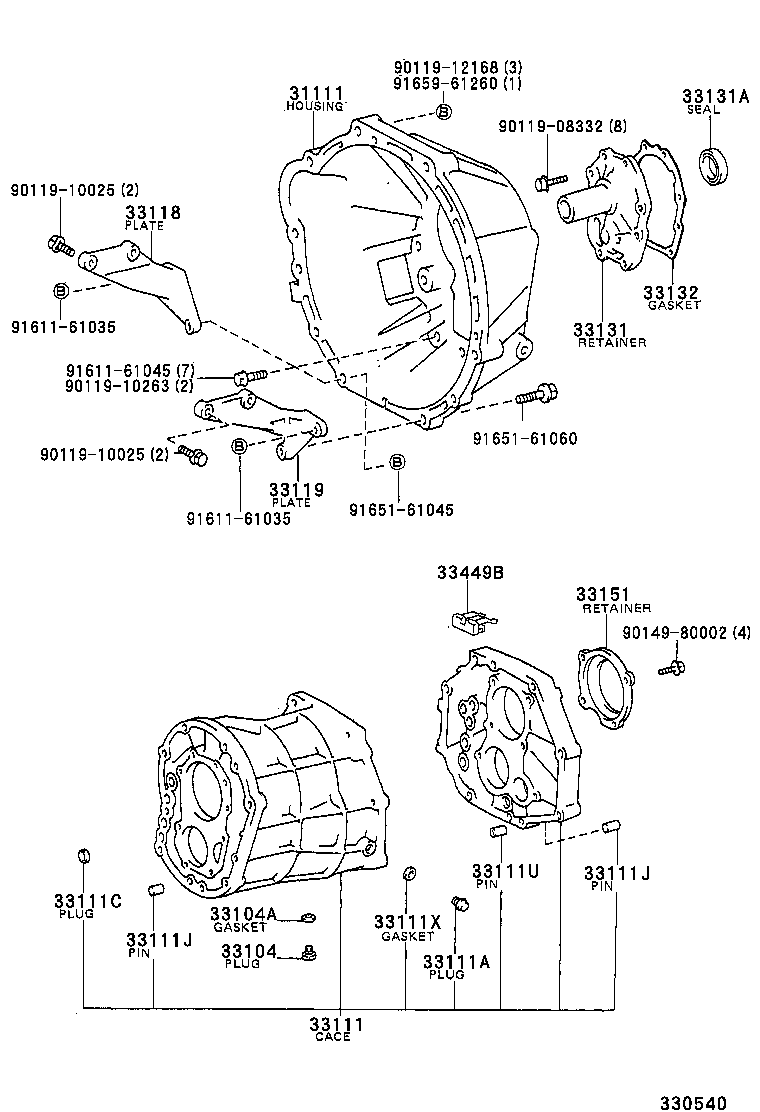  HILUX 2WD |  CLUTCH HOUSING TRANSMISSION CASE MTM