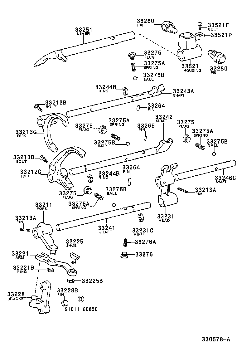 HILUX 2WD | GEAR SHIFT FORK LEVER SHAFT MTM