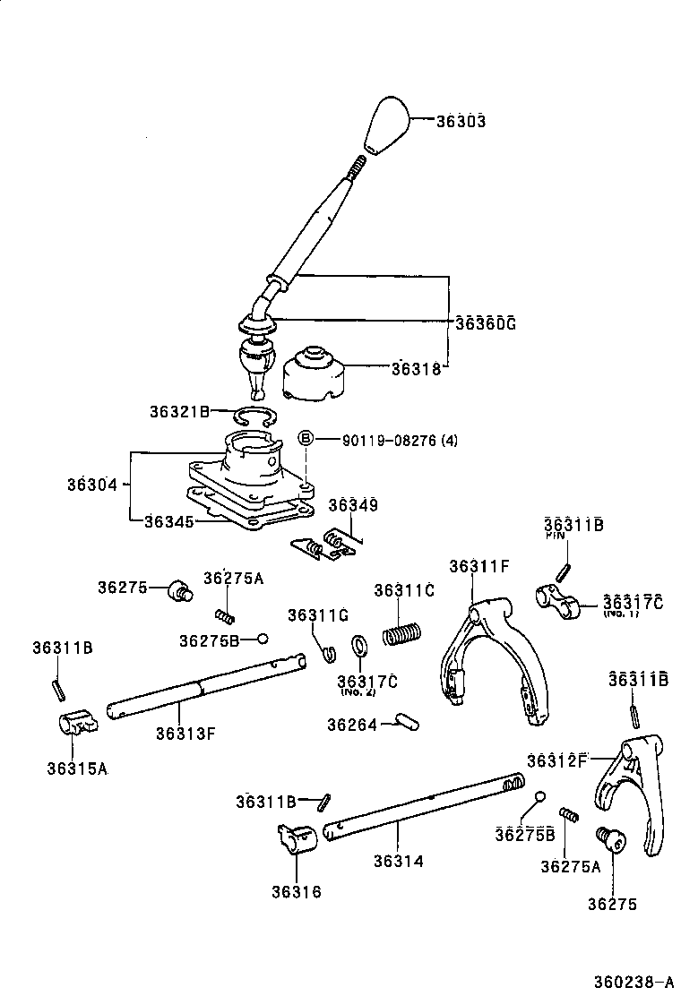  HILUX 4RUNNER 4WD |  TRANSFER LEVER SHIFT ROD