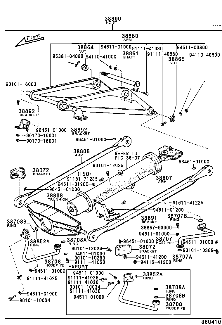  HEAVY DUTY TRUCK |  HOIST CYLINDER TRUNNION LIFT ARM