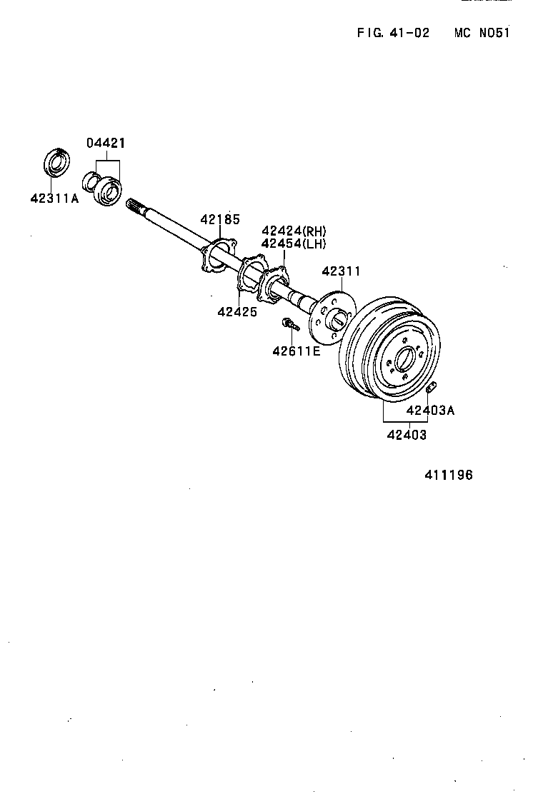  LITEACE VAN WAGON |  REAR AXLE SHAFT HUB