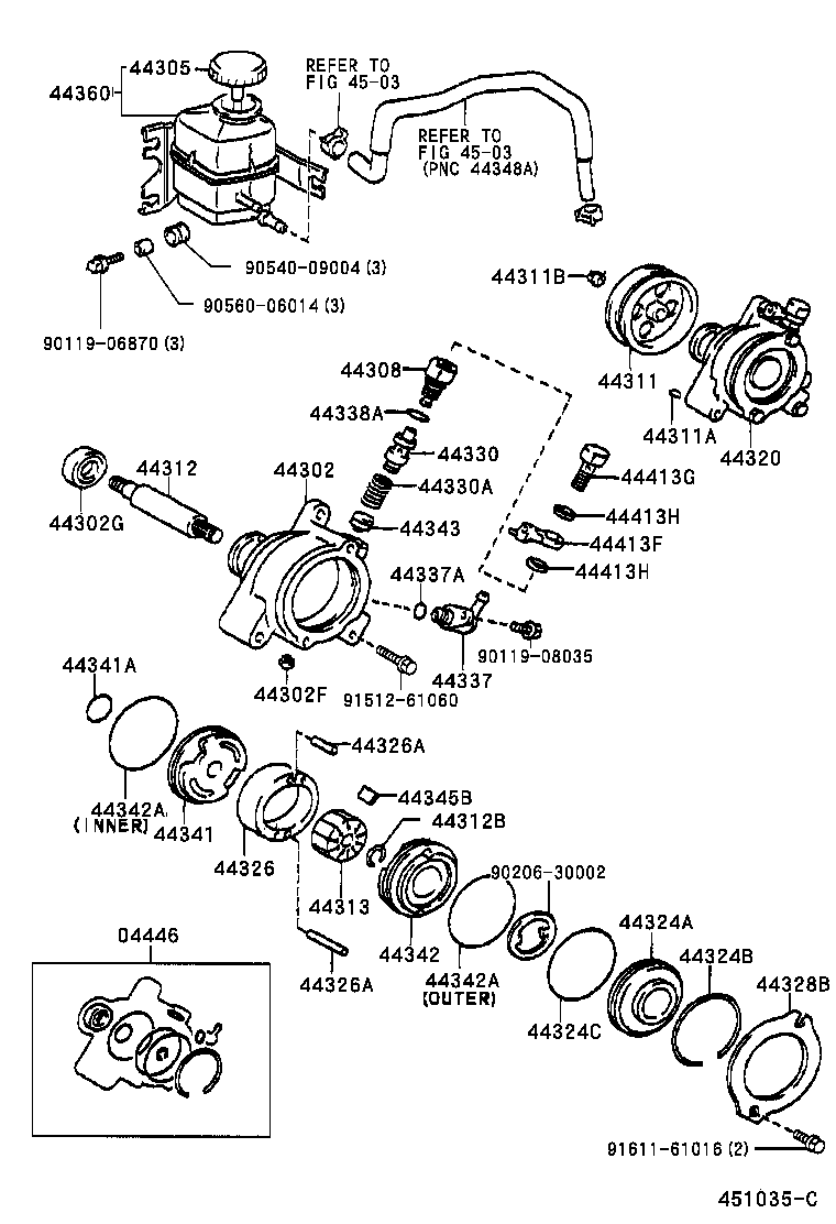  CAMRY JPP SED |  VANE PUMP RESERVOIR POWER STEERING