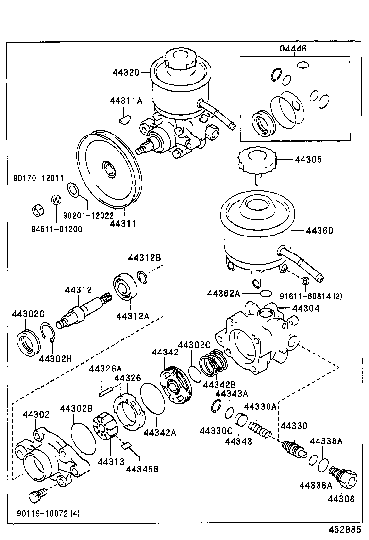  HILUX 2WD |  VANE PUMP RESERVOIR POWER STEERING