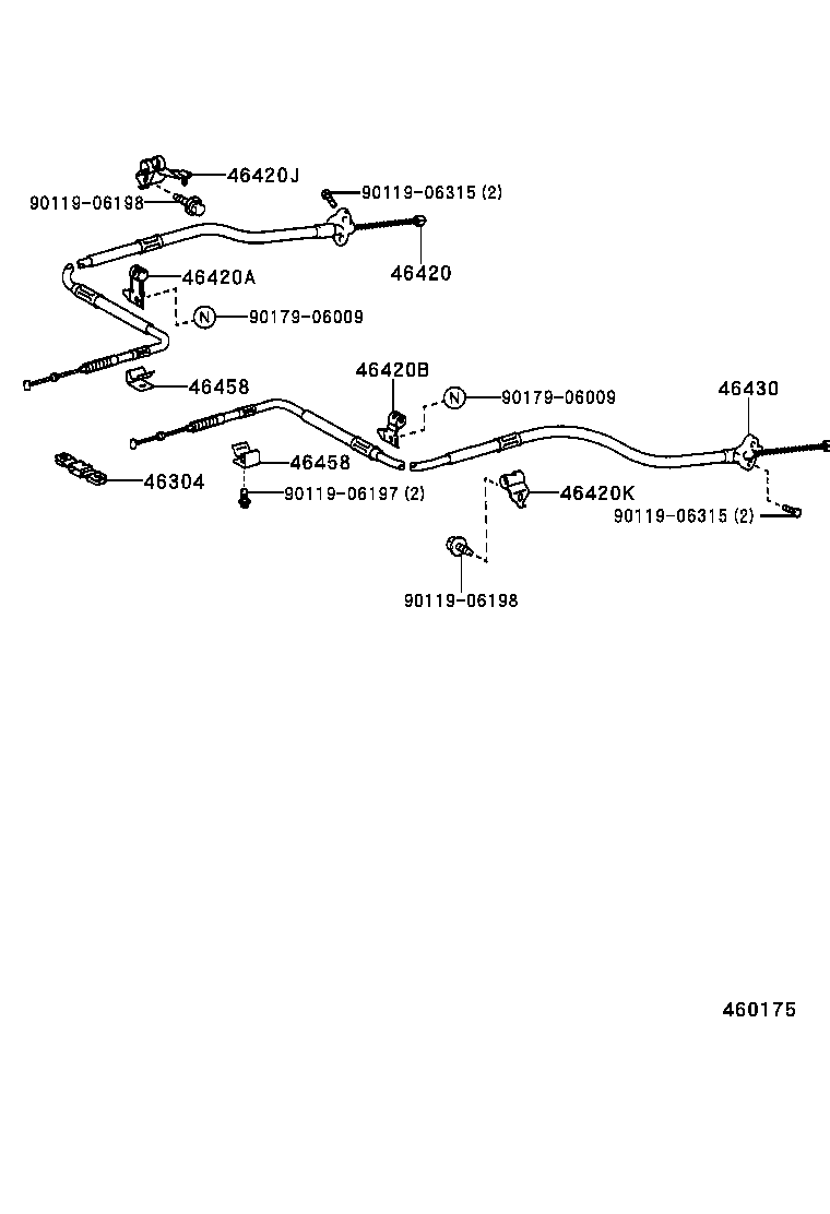  CAMRY JPP SED |  PARKING BRAKE CABLE