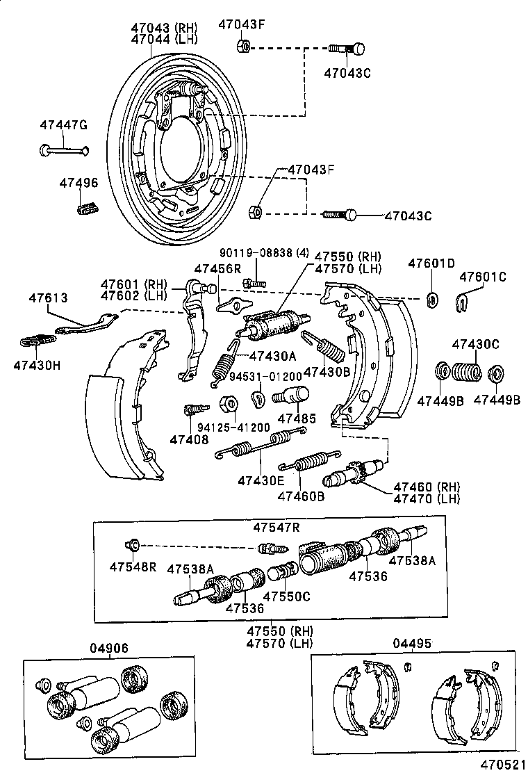  HILUX 2WD |  REAR DRUM BRAKE WHEEL CYLINDER BACKING PLATE