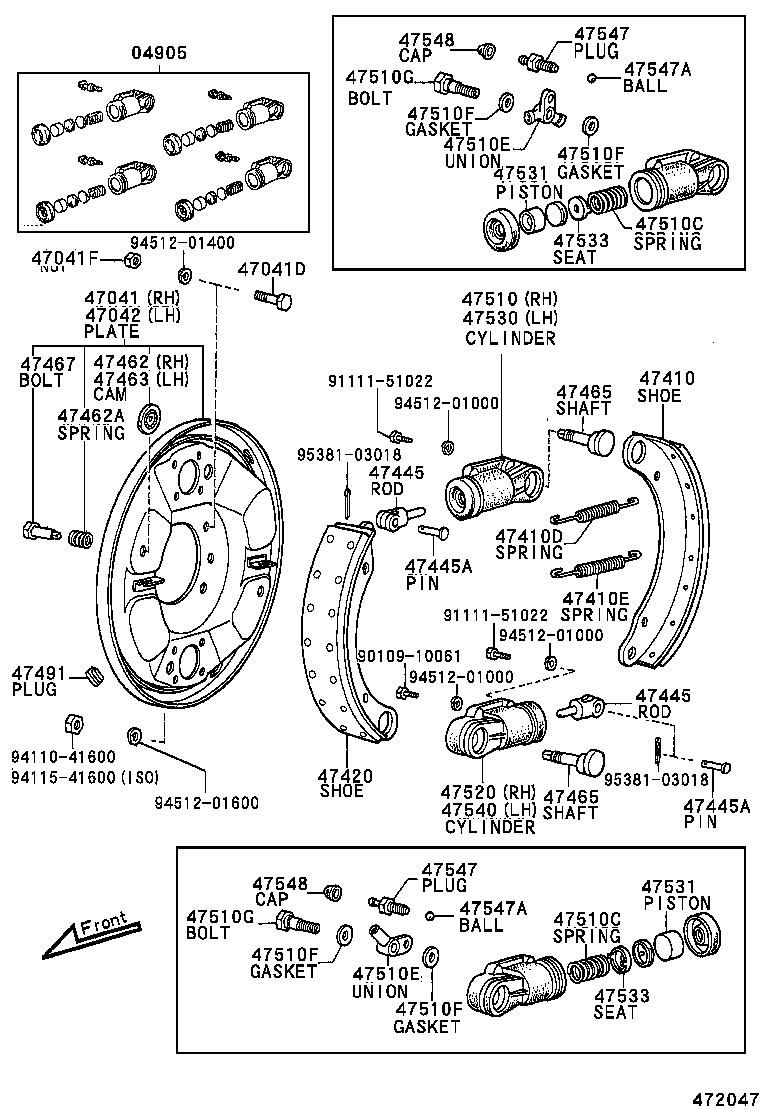  HEAVY DUTY TRUCK |  FRONT DRUM BRAKE WHEEL CYLINDER BACKING PLATE