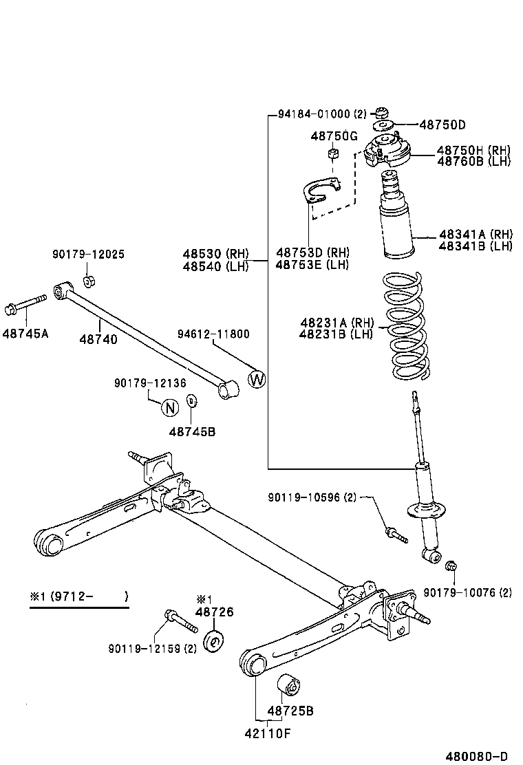  TERCEL |  REAR SPRING SHOCK ABSORBER