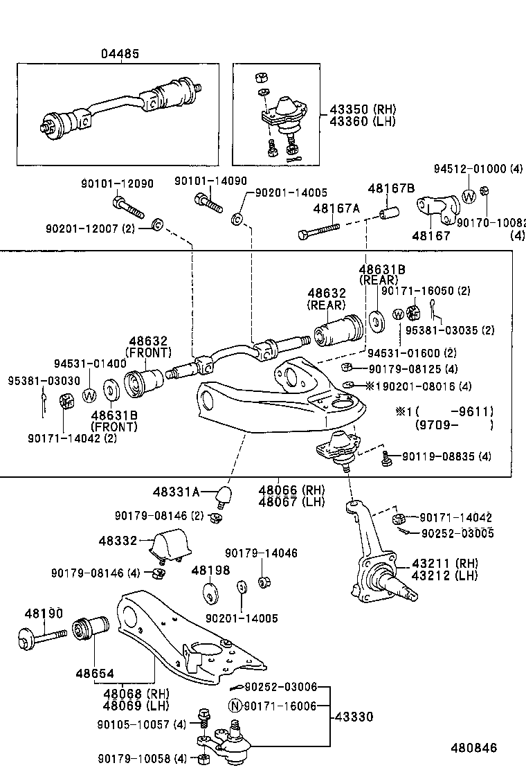  LITEACE VAN WAGON |  FRONT AXLE ARM STEERING KNUCKLE