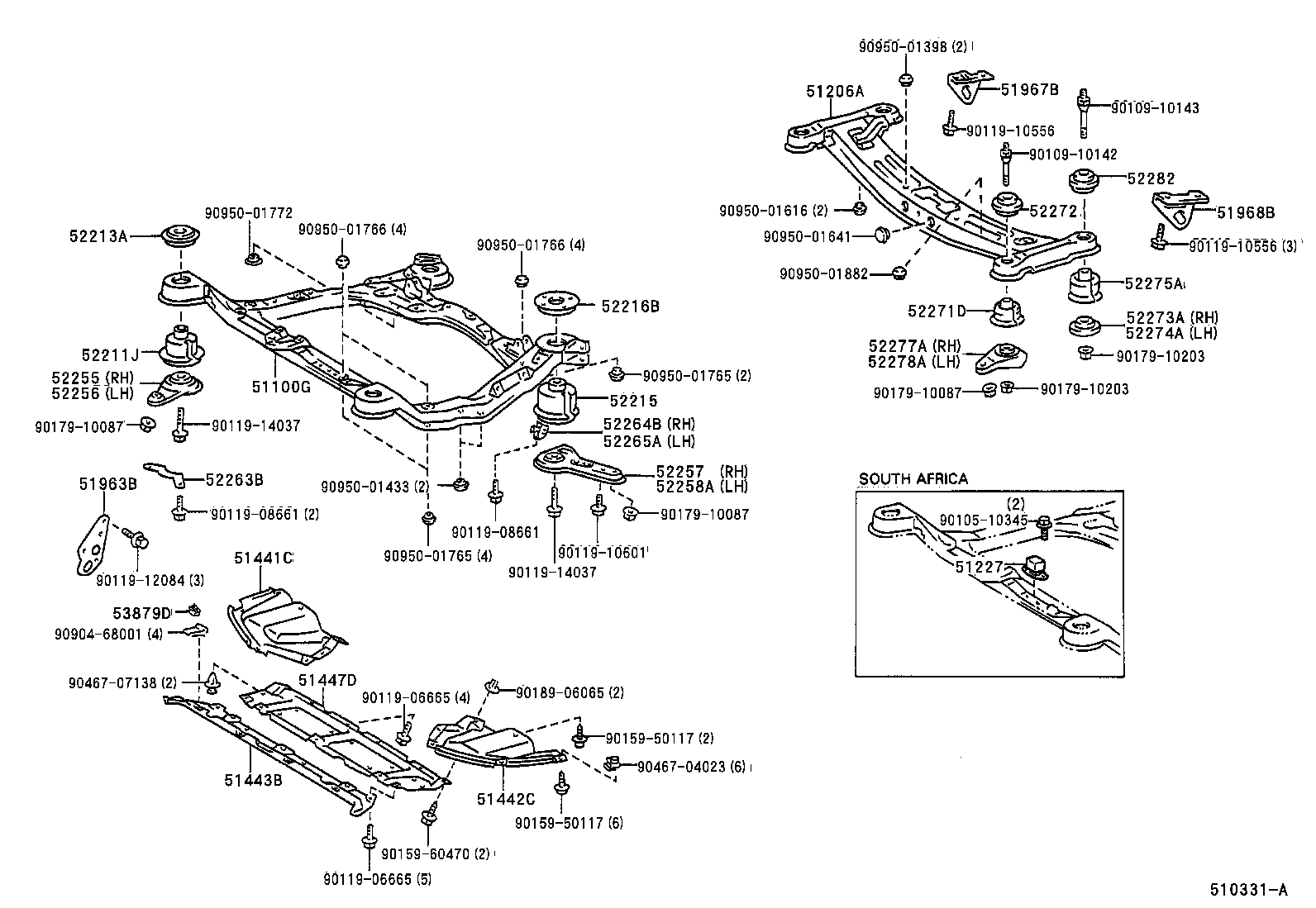  CAMRY JPP SED |  SUSPENSION CROSSMEMBER UNDER COVER