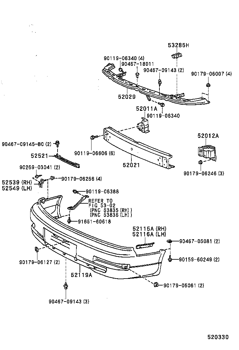  CAMRY JPP SED |  FRONT BUMPER BUMPER STAY