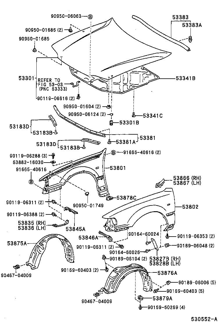  CAMRY JPP SED |  HOOD FRONT FENDER