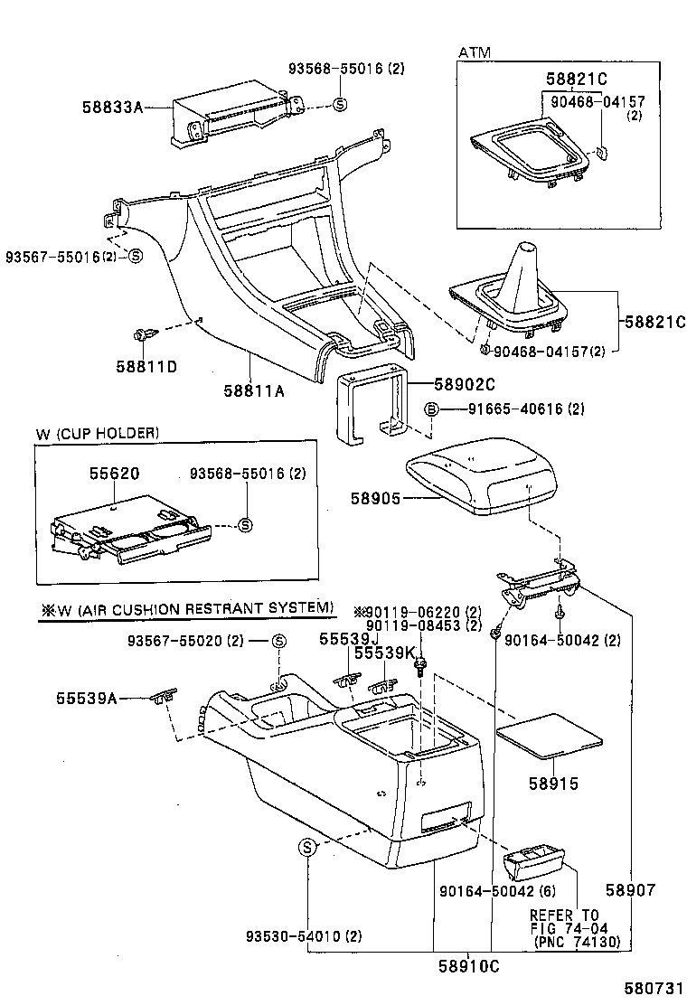  CAMRY JPP SED |  CONSOLE BOX BRACKET